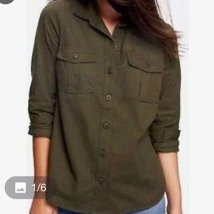 Hunter green utility button up Old Navy, size XS